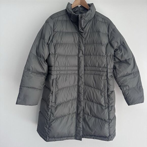 LL Bean Jacket Womens 1X Goose Down Parka Long Winter Puffer Downtek - Picture 1 of 10